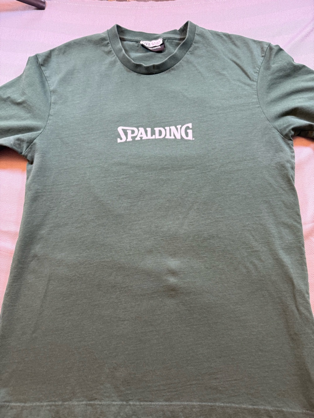 Spalding Olive Green Tee with White Logo